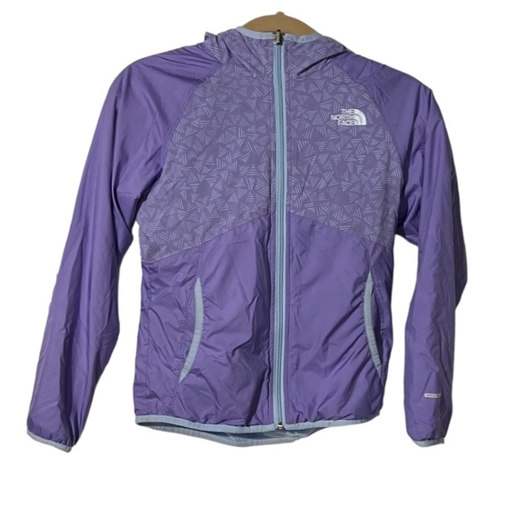 The North Face Girls Reversible Rain and Fleece Jacket Purple and Blue Size M - Picture 1 of 8